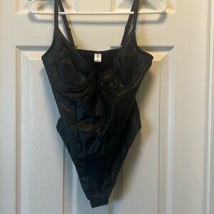 Popilush faux leather body suit